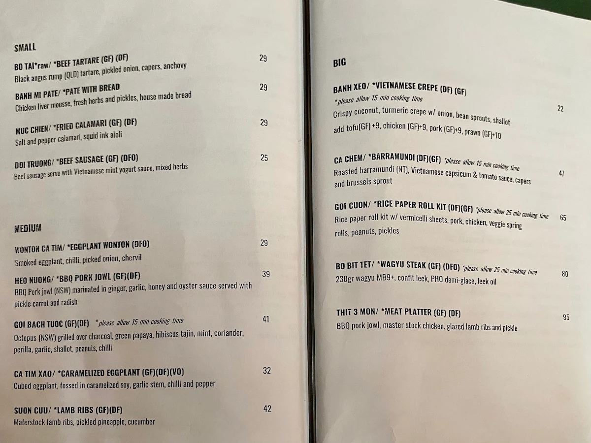 Menu, Hello Auntie