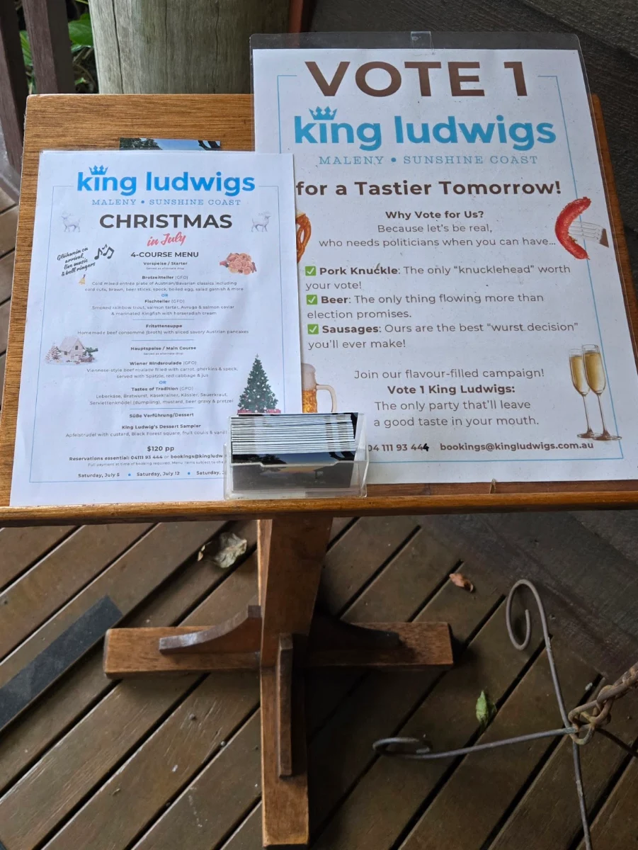 Menu, King Ludwigs German Restaurant and Bavarian Beer Bar