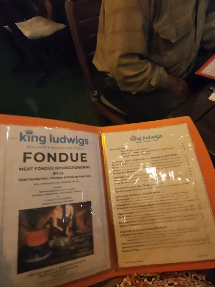 Menu, King Ludwigs German Restaurant and Bavarian Beer Bar