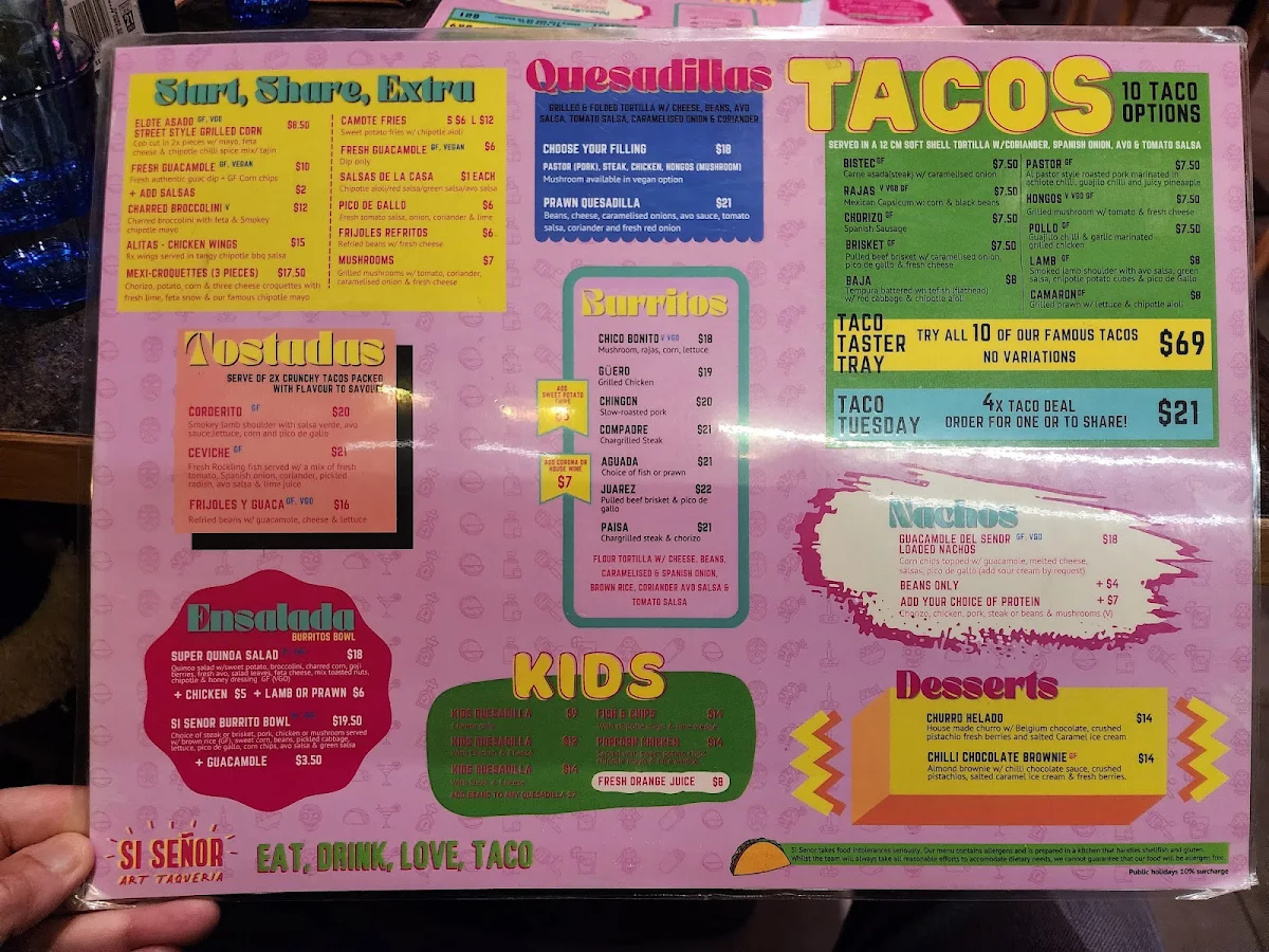 Menu, Si Senor – Mexican Restaurant in Hampton | Tacos, Margaritas