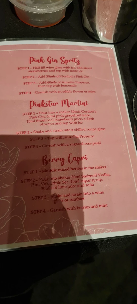 Menu, The Woodcroft Hotel