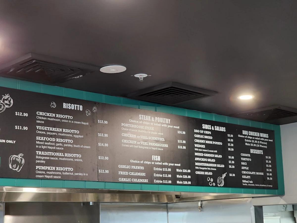 Menu, Cafe Oliveto
