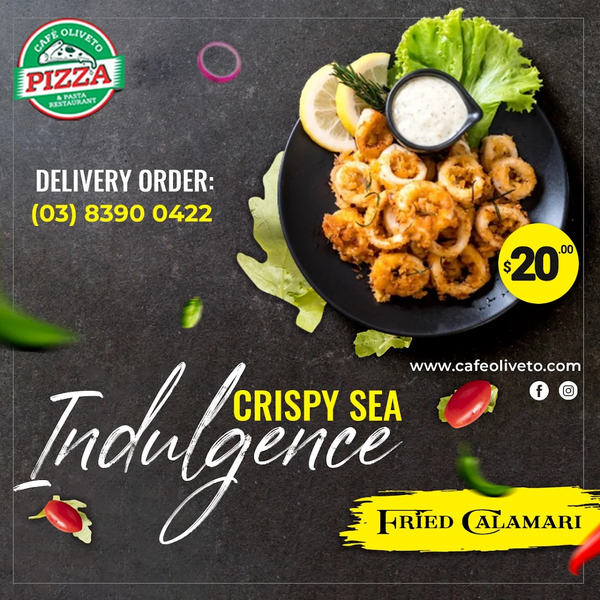 Menu, Cafe Oliveto