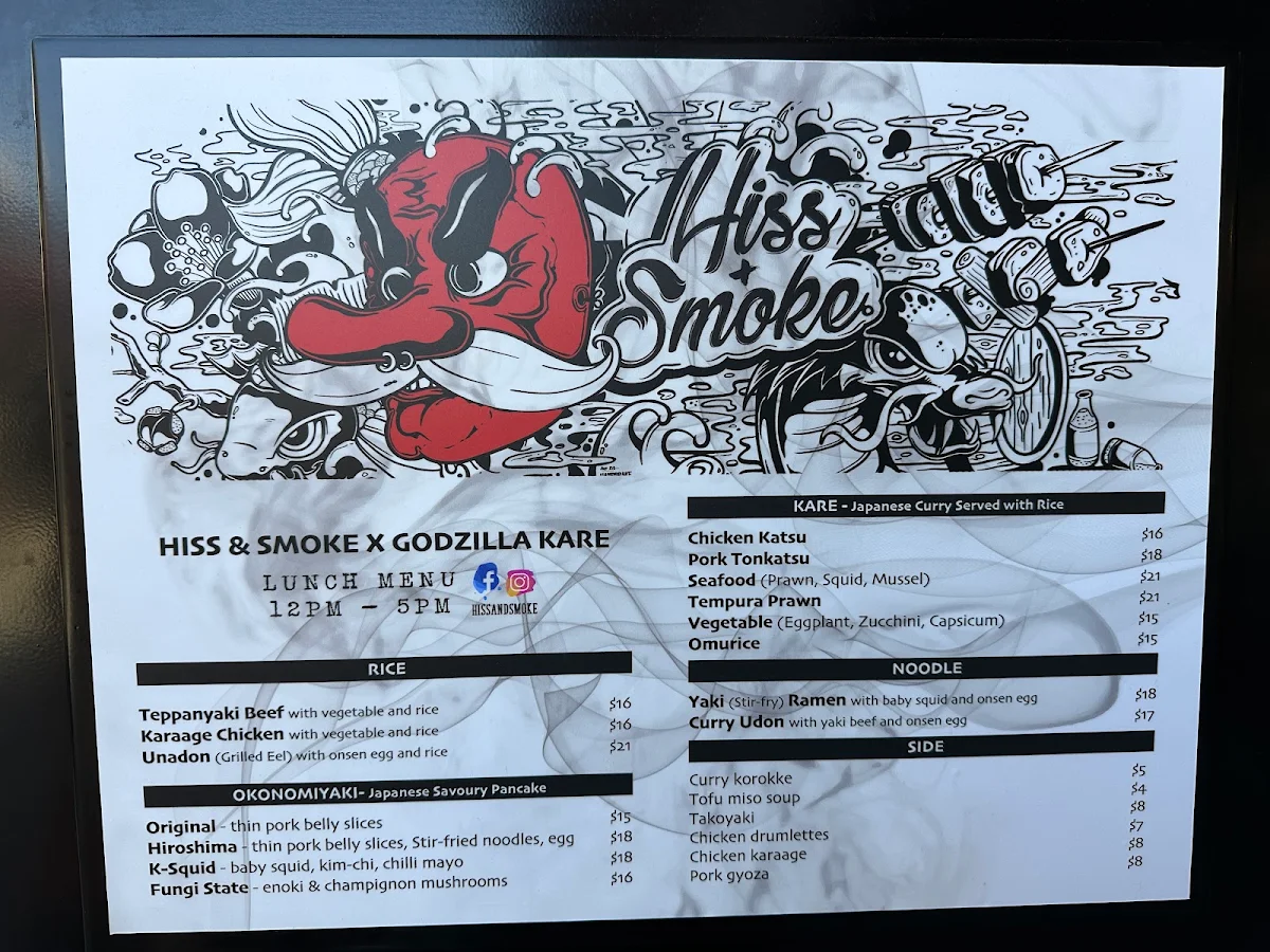 Menu, Hiss & Smoke