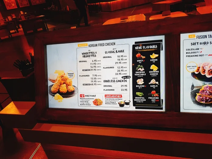 Menu, Nene Chicken Highpoint