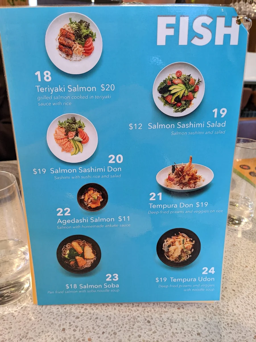 Menu, Park Bar