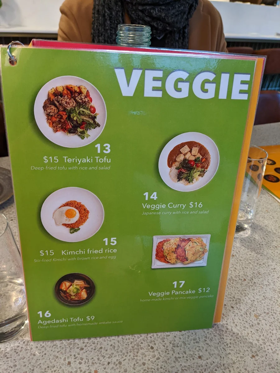 Menu, Park Bar