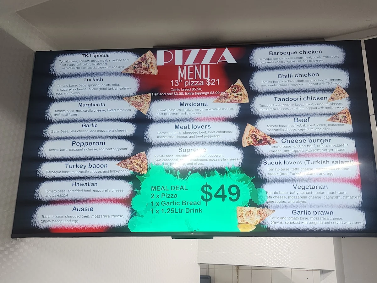 Menu, Turkish Kebab Joint