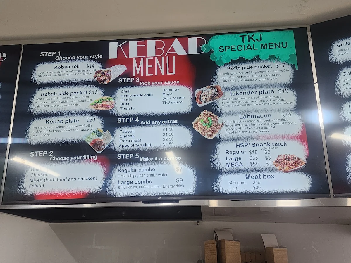 Menu, Turkish Kebab Joint
