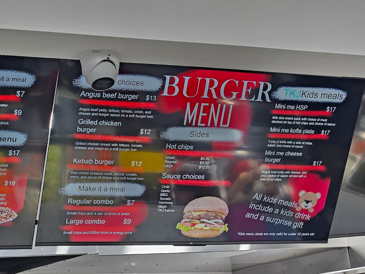 Menu, Turkish Kebab Joint