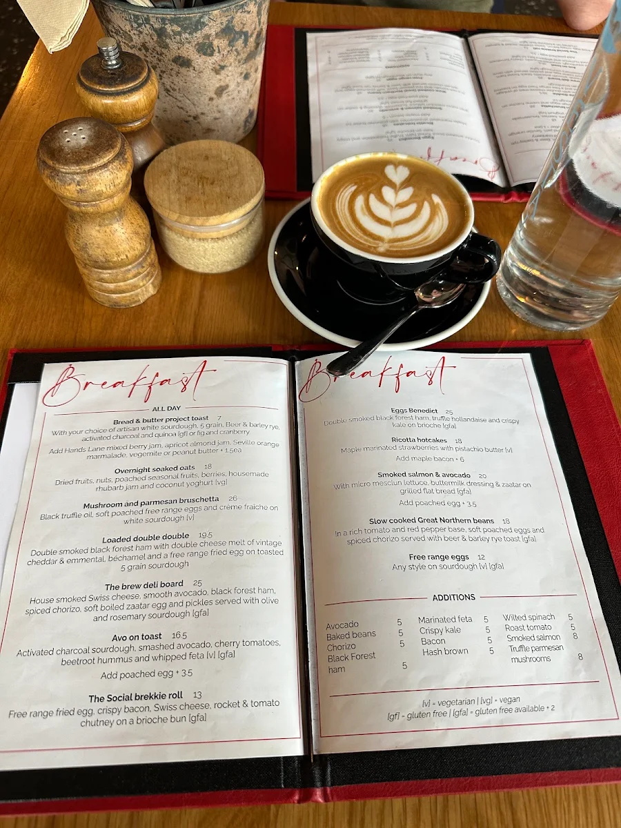 Menu, Social Brew Cafe