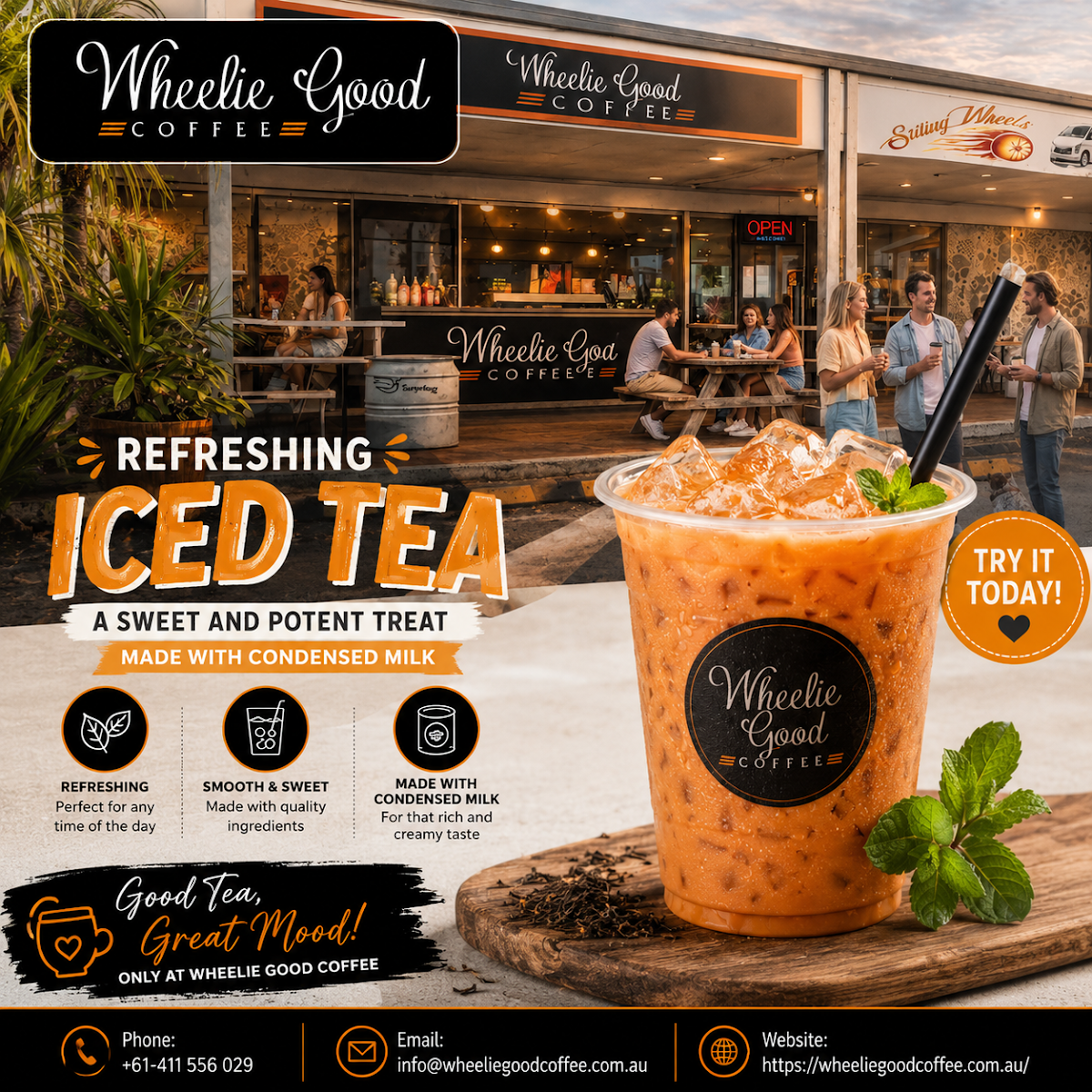 Menu, Wheelie Good Coffee