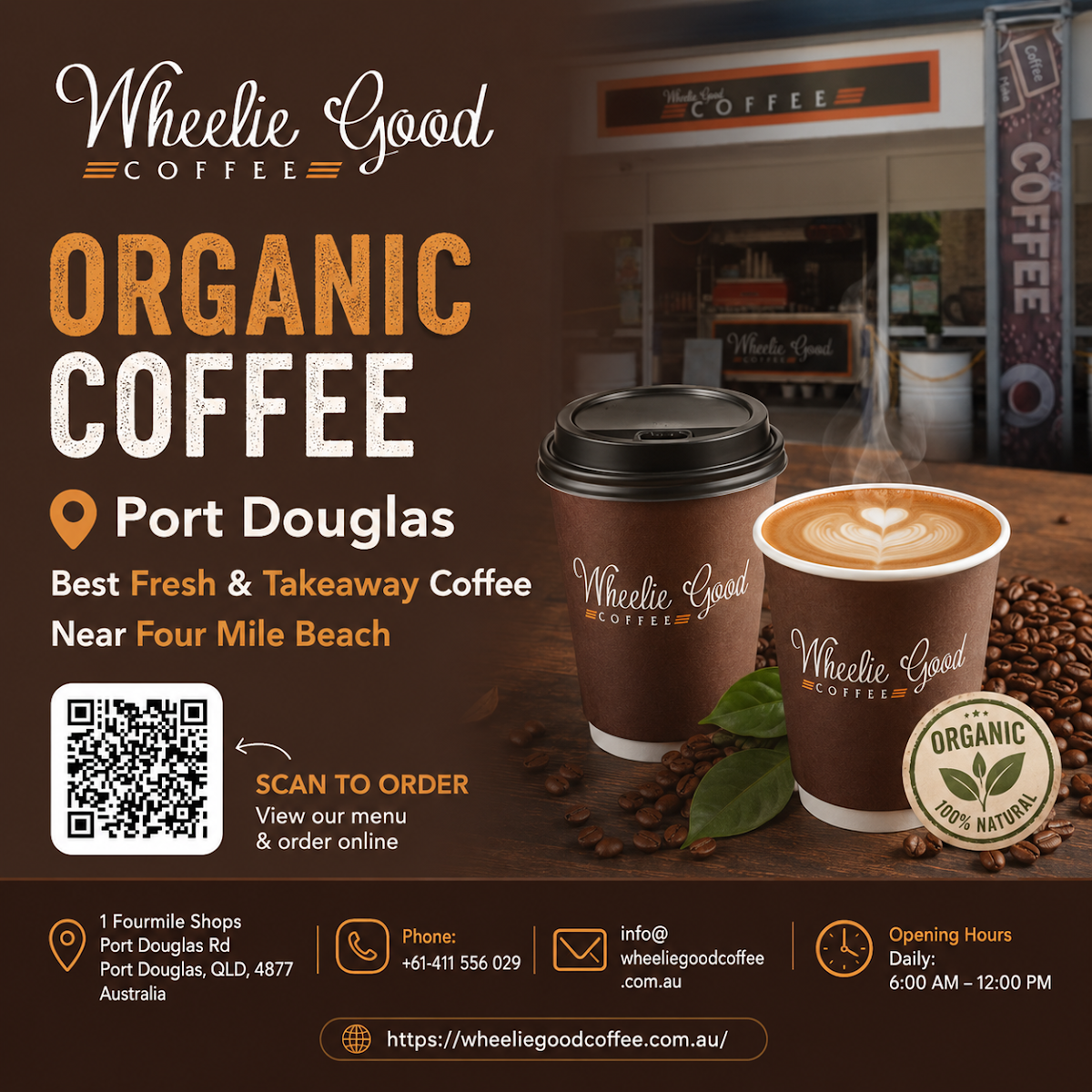 Menu, Wheelie Good Coffee