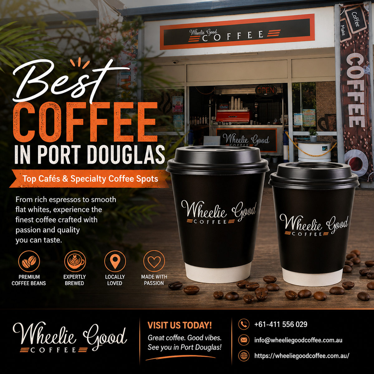 Menu, Wheelie Good Coffee