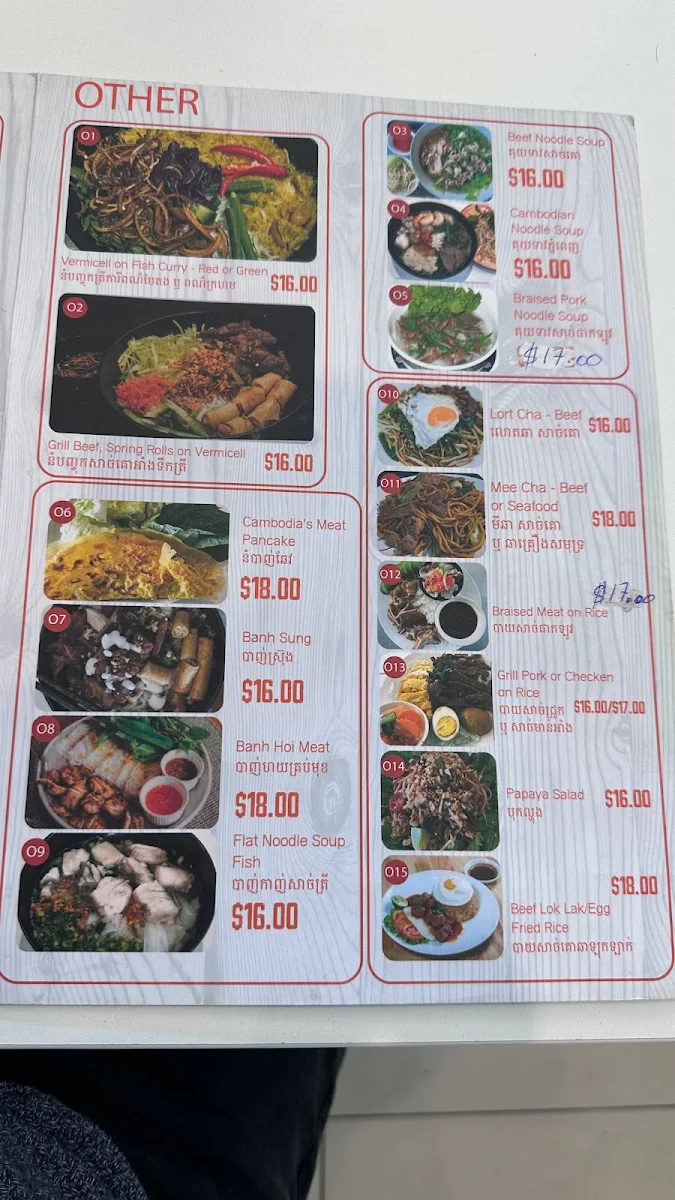 Menu, Cambodian Street Food