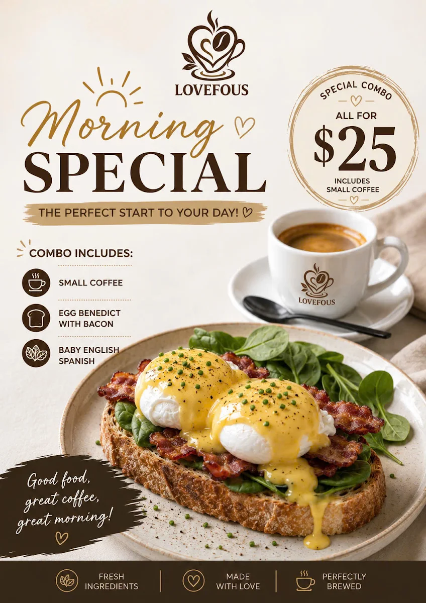 Menu, LOVEFOUS COFFEE & TEA
