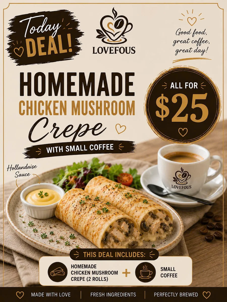 Menu, LOVEFOUS COFFEE & TEA