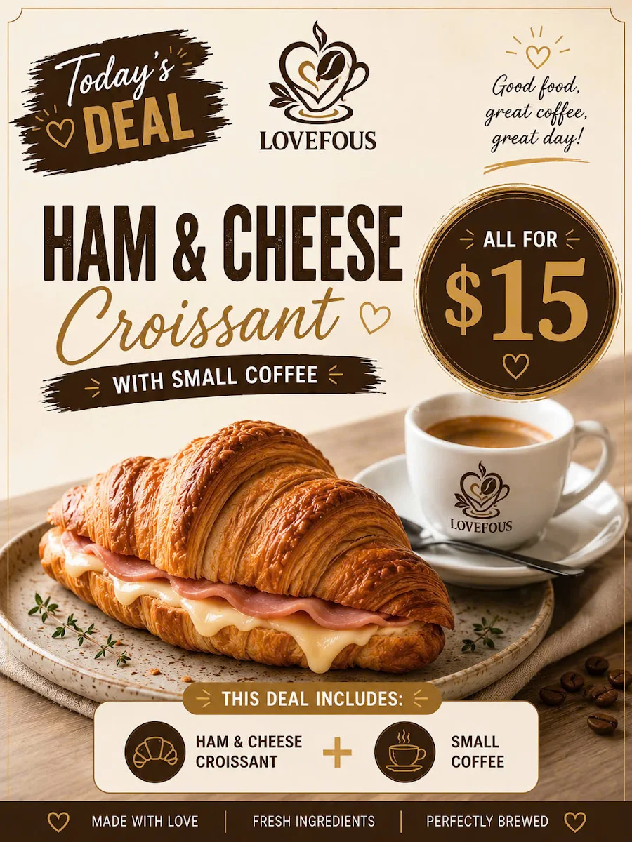 Menu, LOVEFOUS COFFEE & TEA