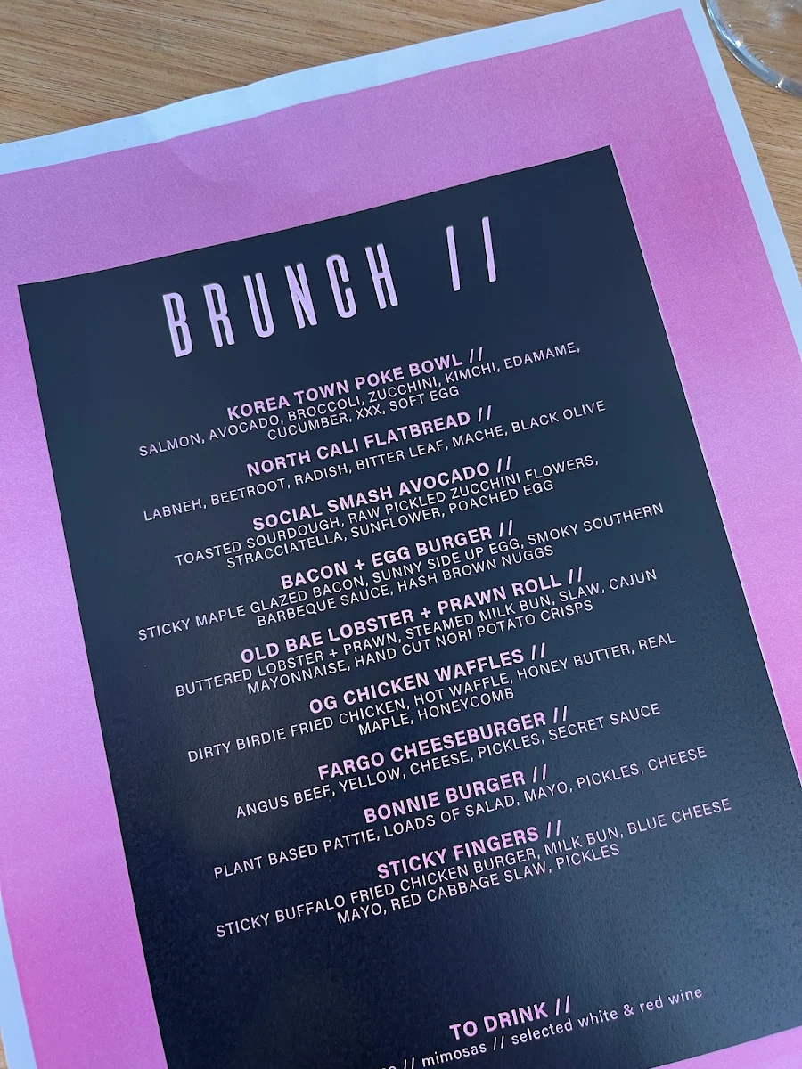 Menu, Fargo and Co