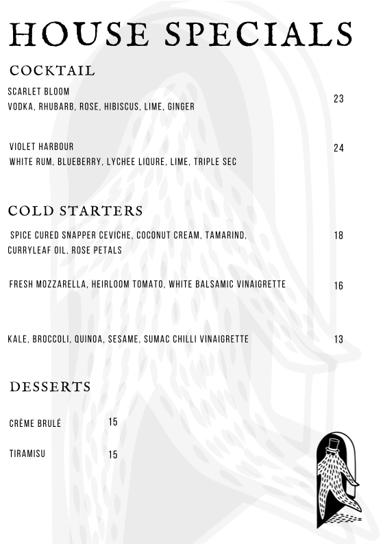 Menu, Wild in the Street