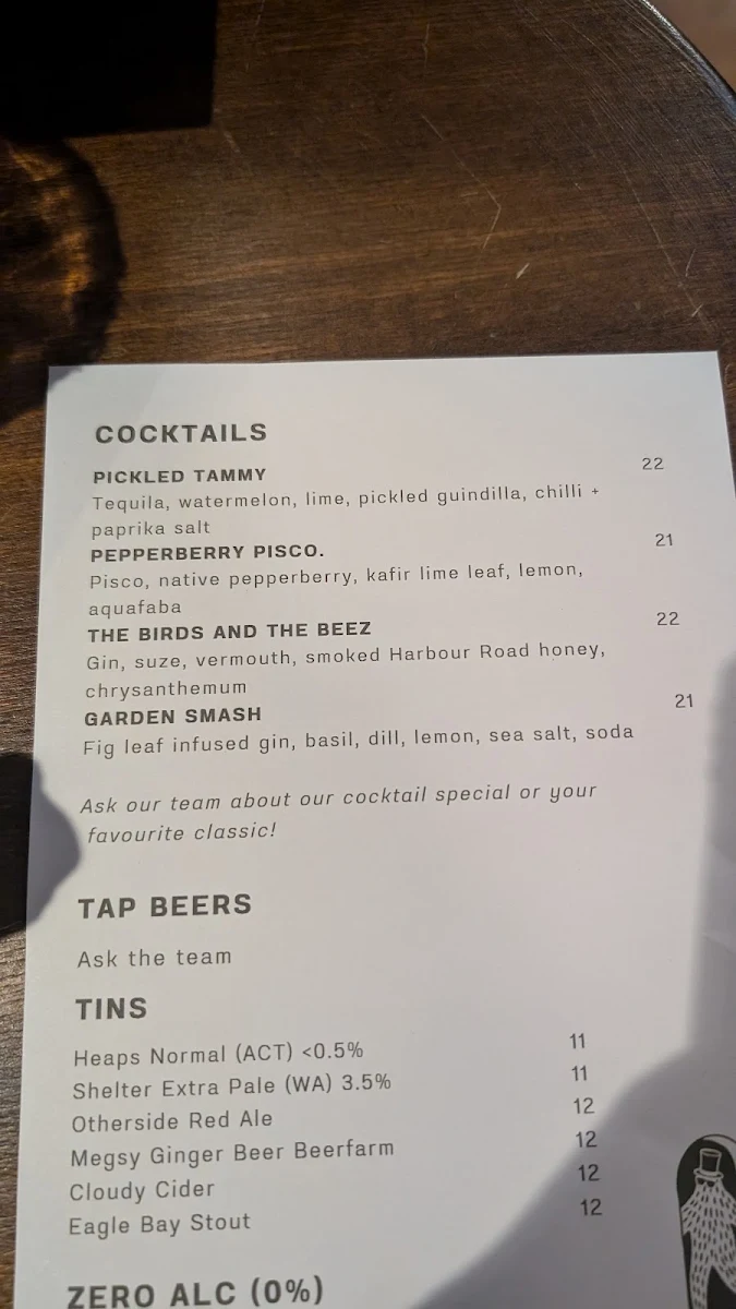 Menu, Wild in the Street