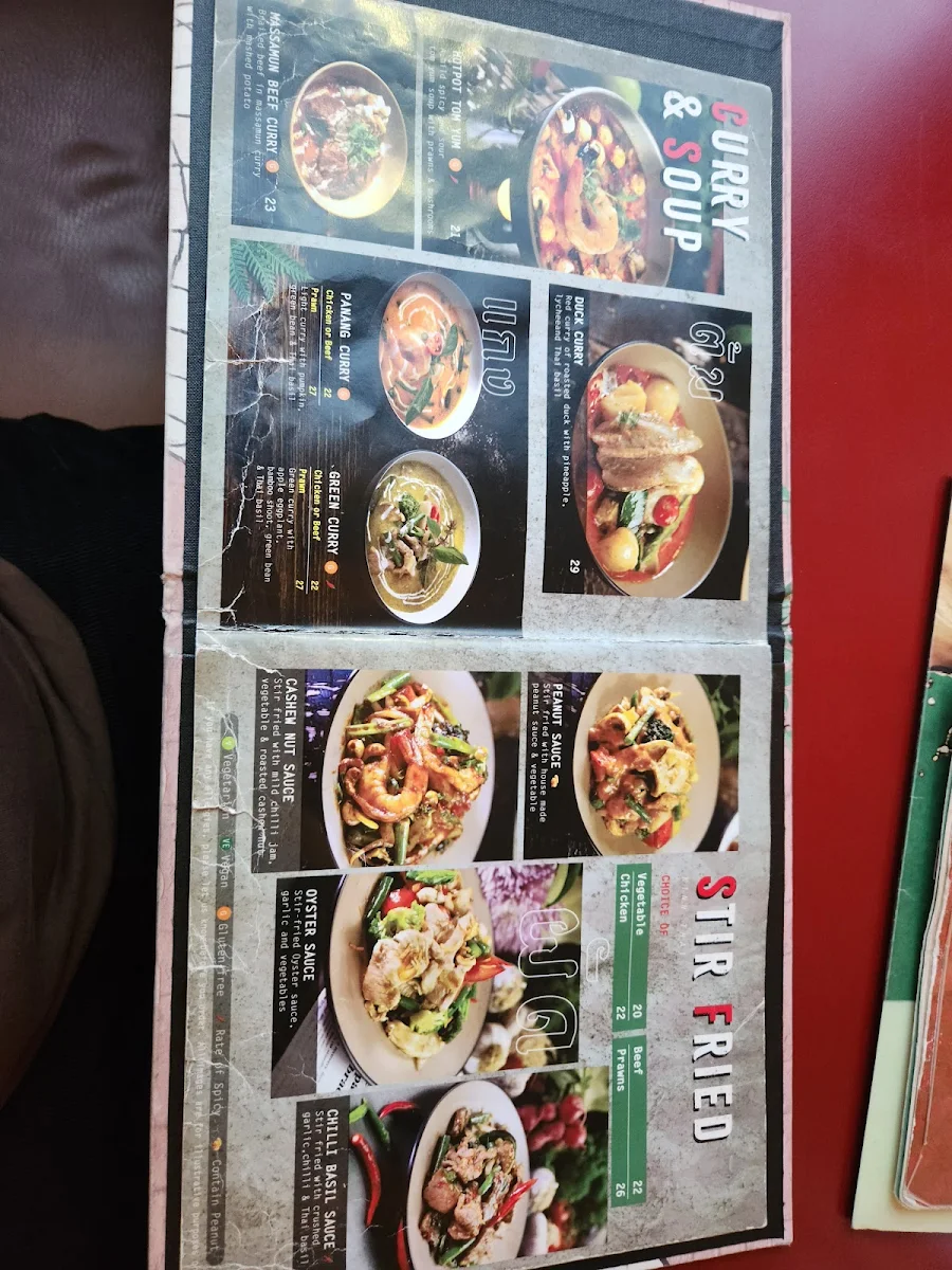 Menu, Kinn Thai Wollongong