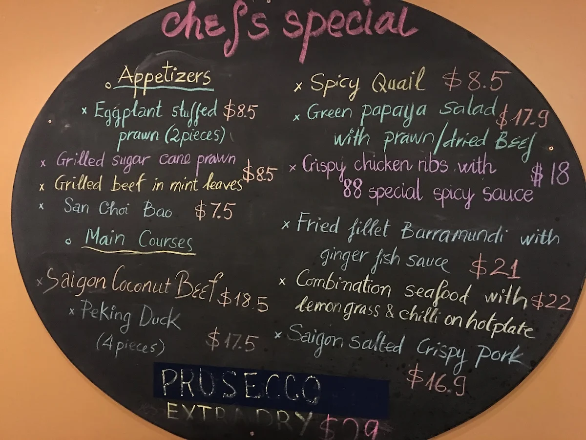 Menu, Quan 88