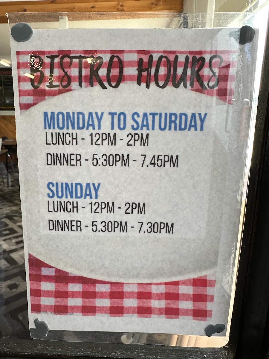 Menu, The Star & Garter Hotel