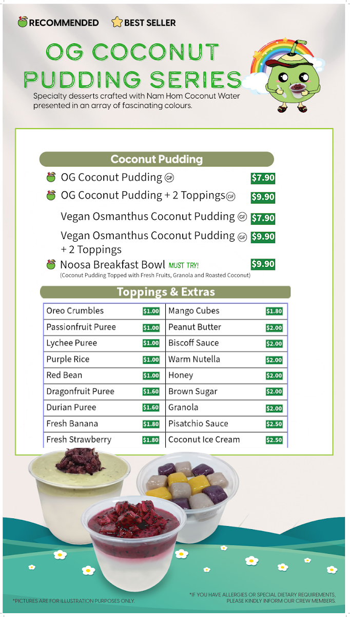 Menu, Just Coconut Noosa Heads (Bay Village)