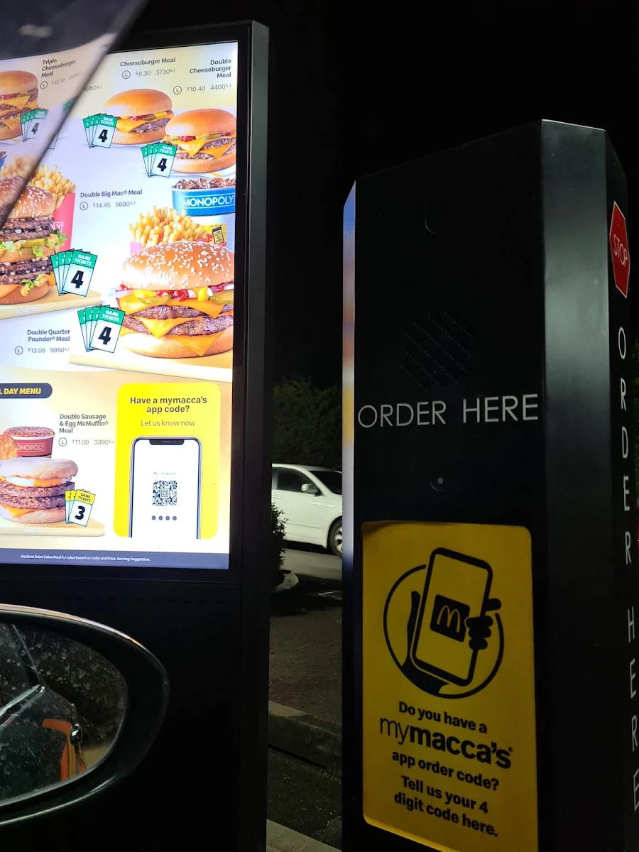 Menu, McDonald's Waitara