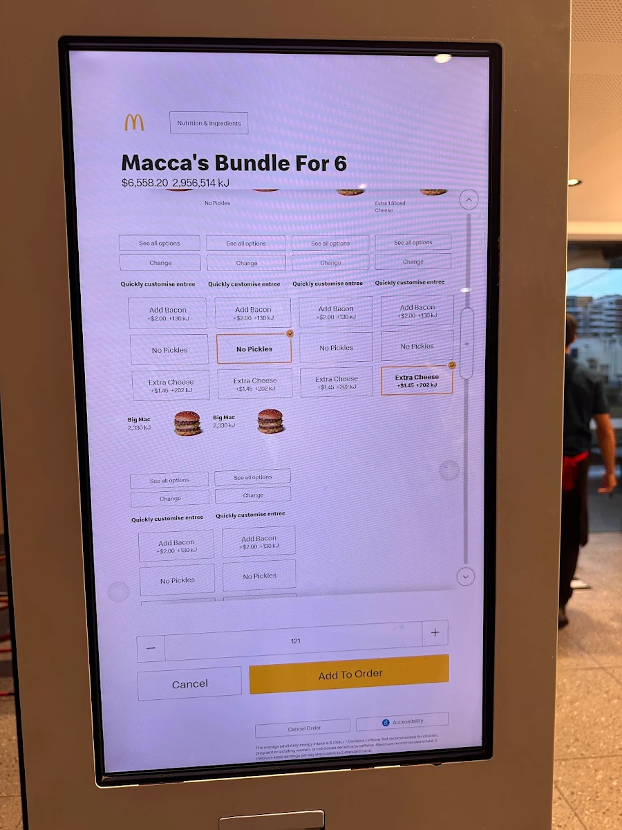 Menu, McDonald's Waitara
