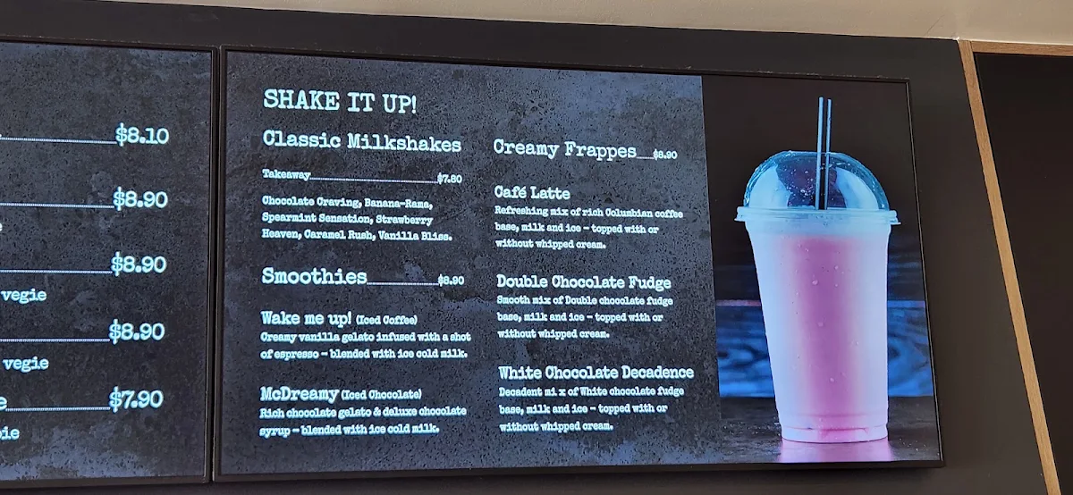 Menu, Pinjarra Bakery (Port Kennedy)