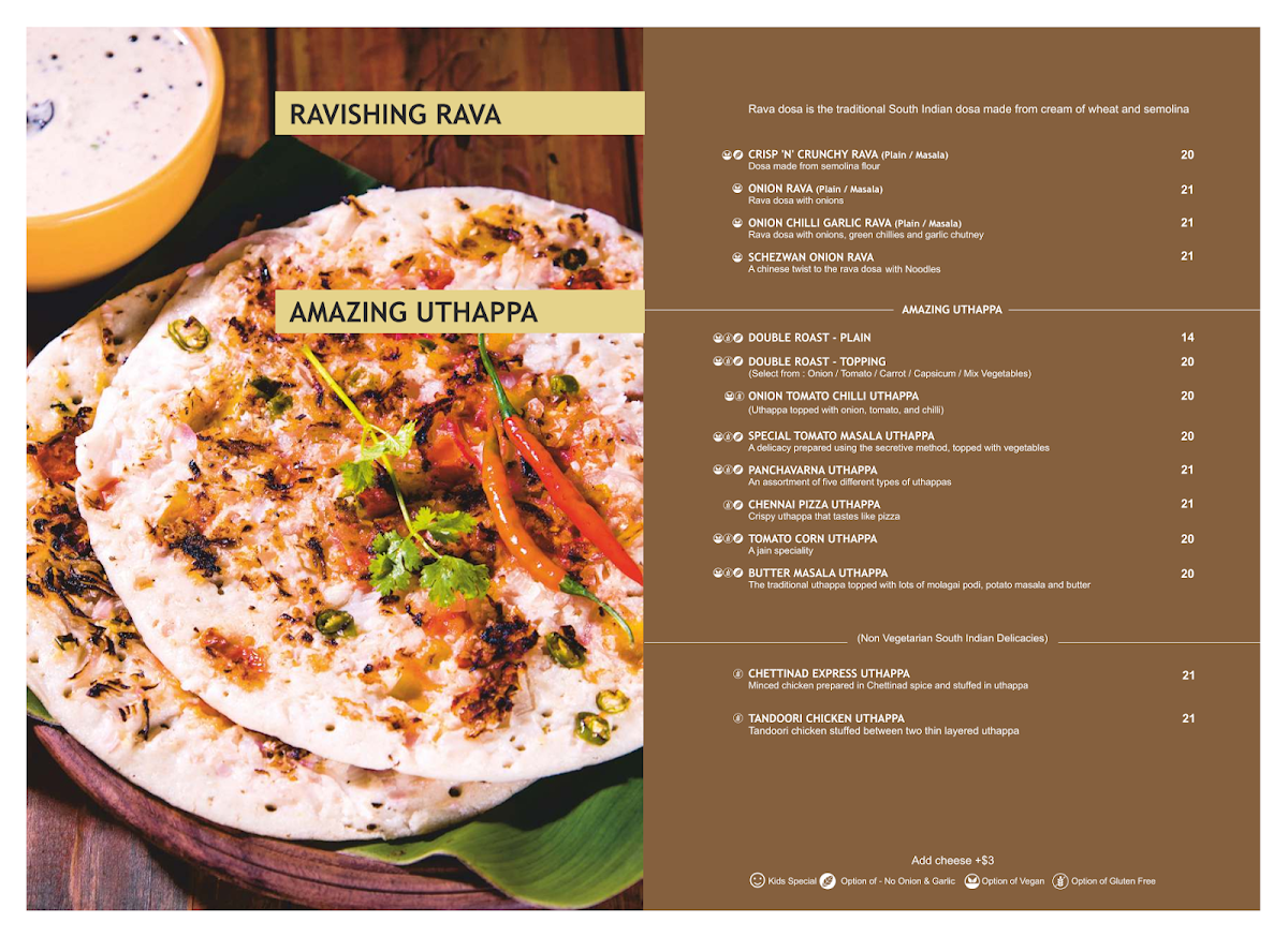 Menu, Sankalp Indian Restaurant - Southern River