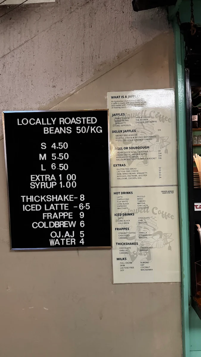 Menu, Stairwell Coffee