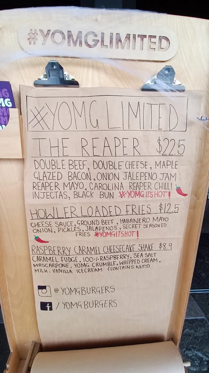 Menu, YOMG Chermside
