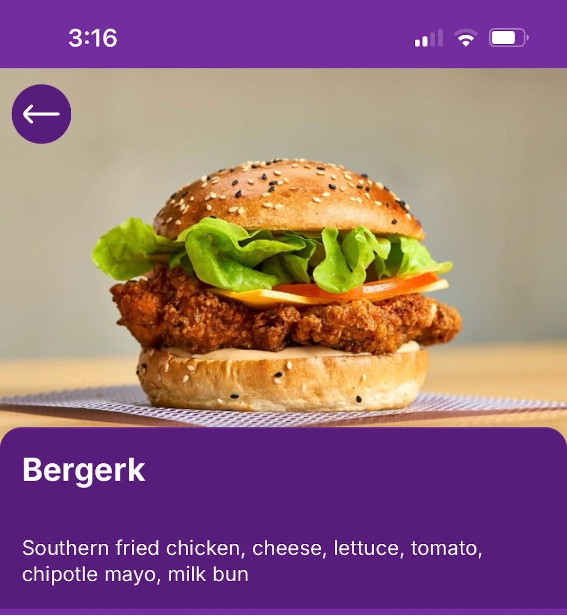 Menu, YOMG Chermside