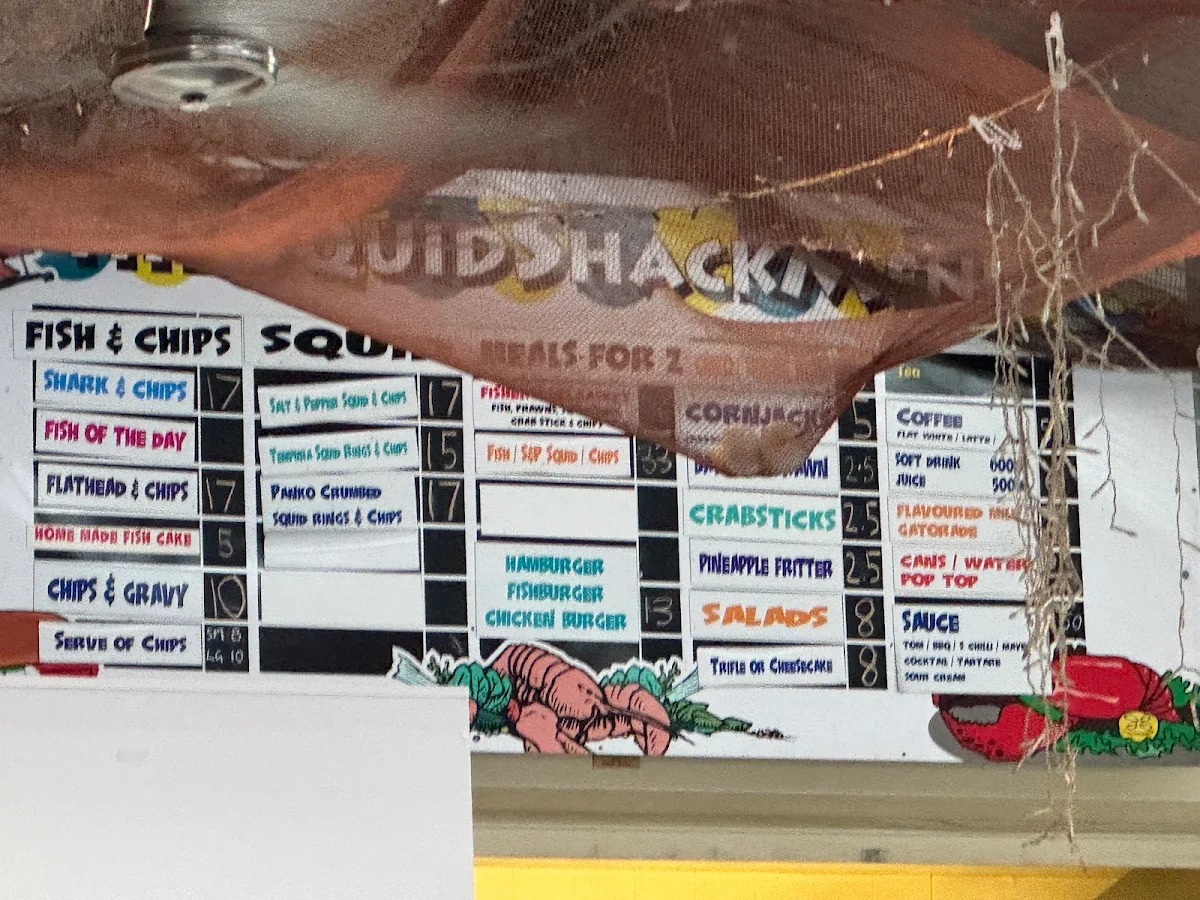 Menu, The Squid Shack