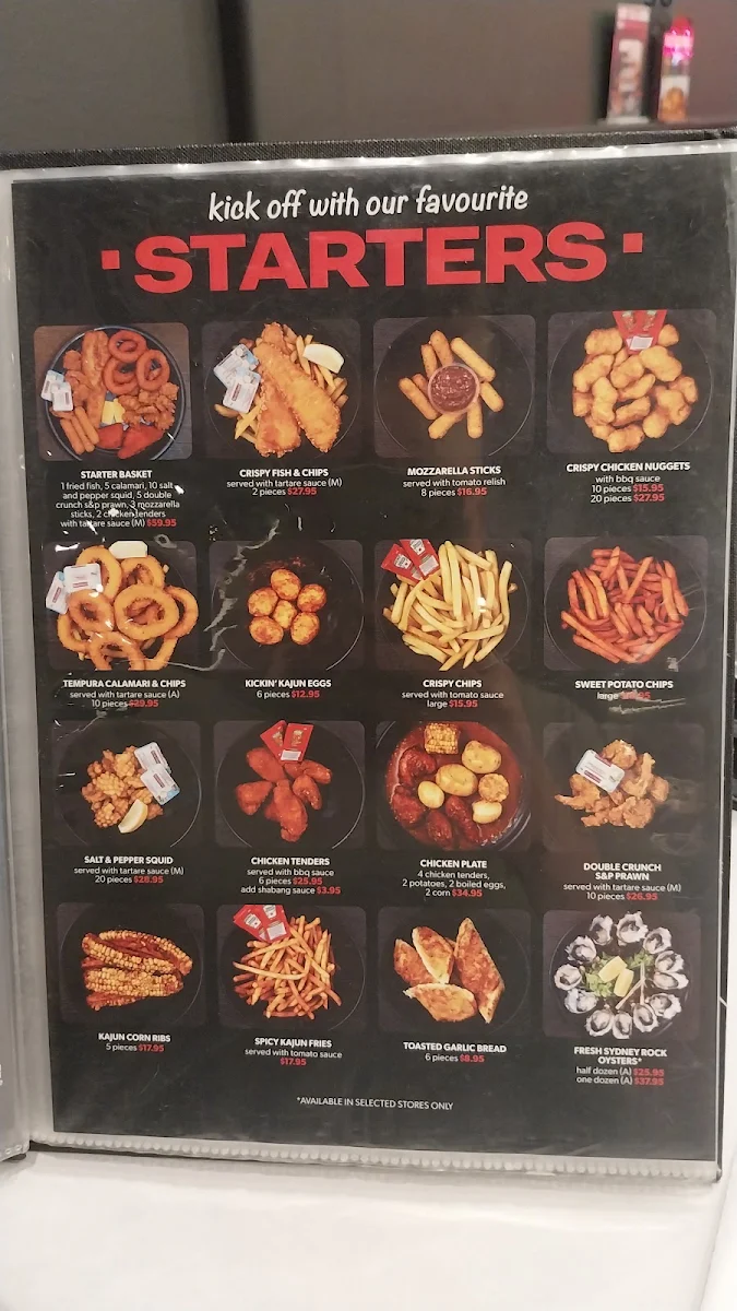 Menu, Kickin'Inn Woden