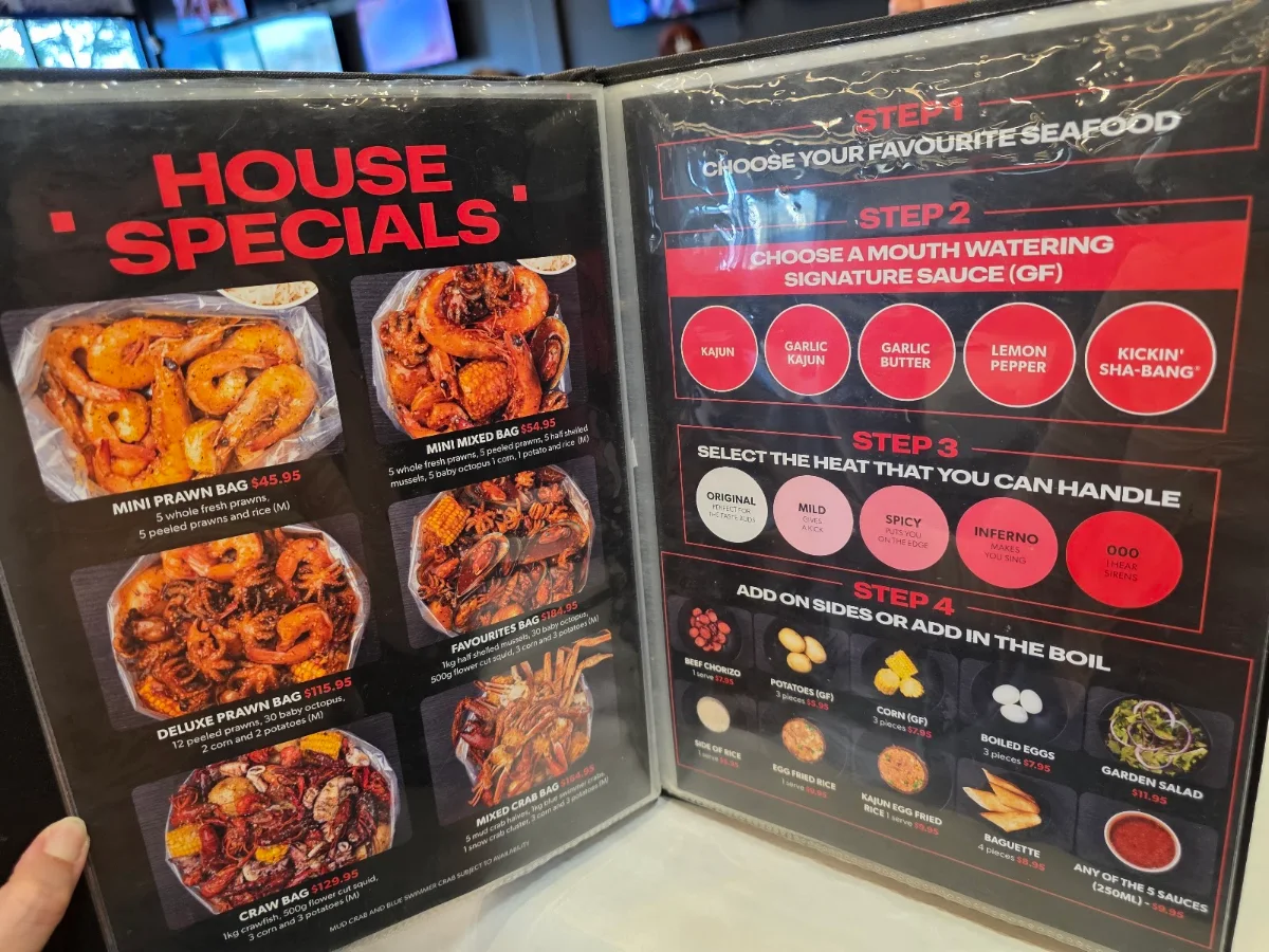 Menu, Kickin'Inn Woden