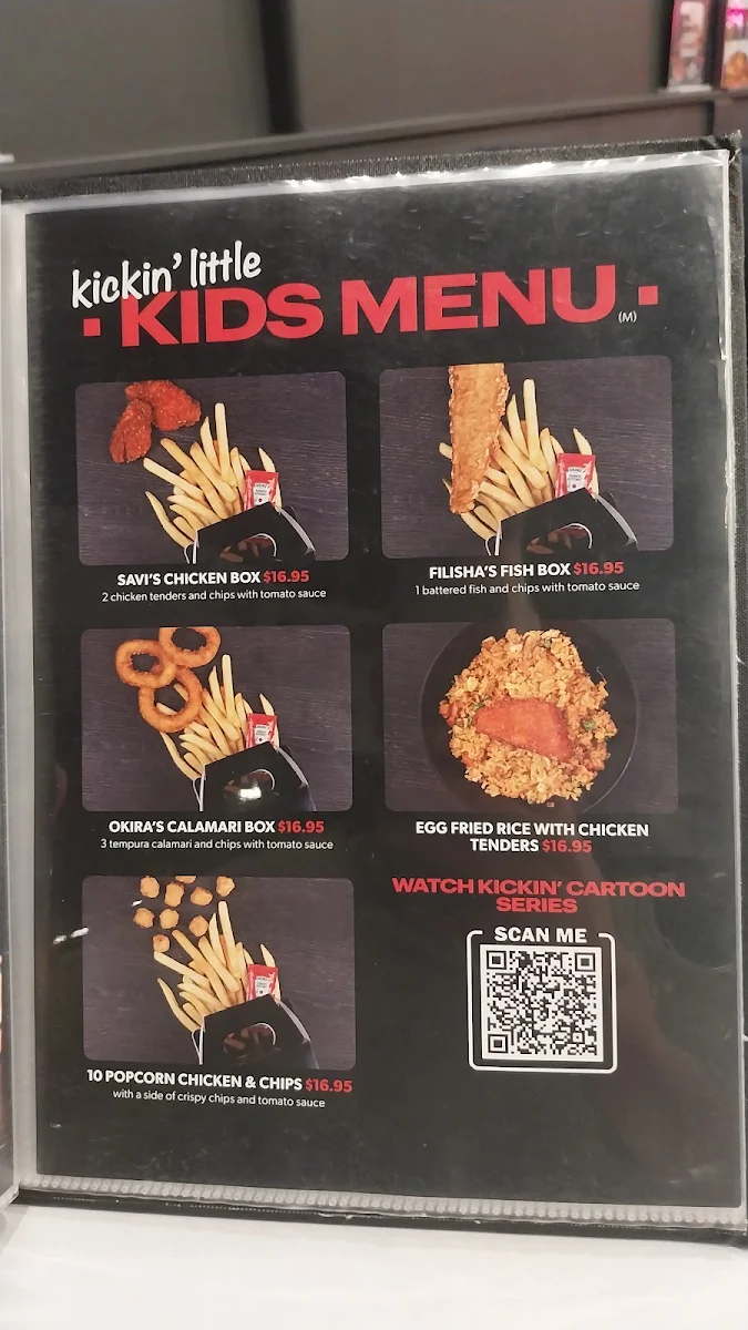 Menu, Kickin'Inn Woden