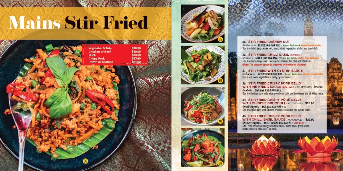 Menu, Thaithae Eastgardens