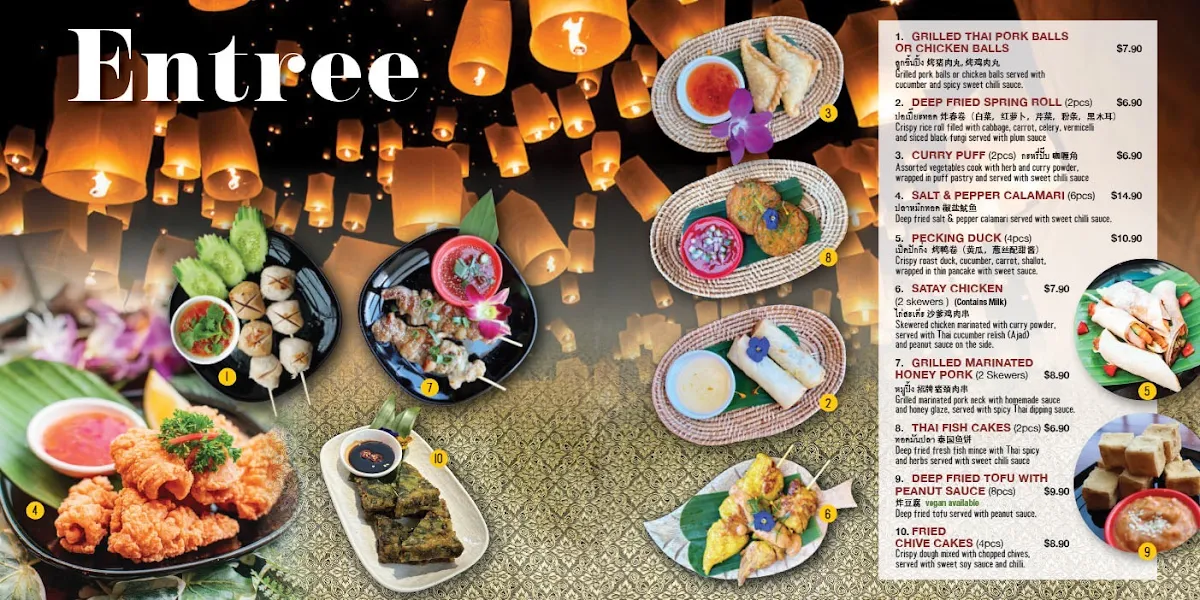 Menu, Thaithae Eastgardens
