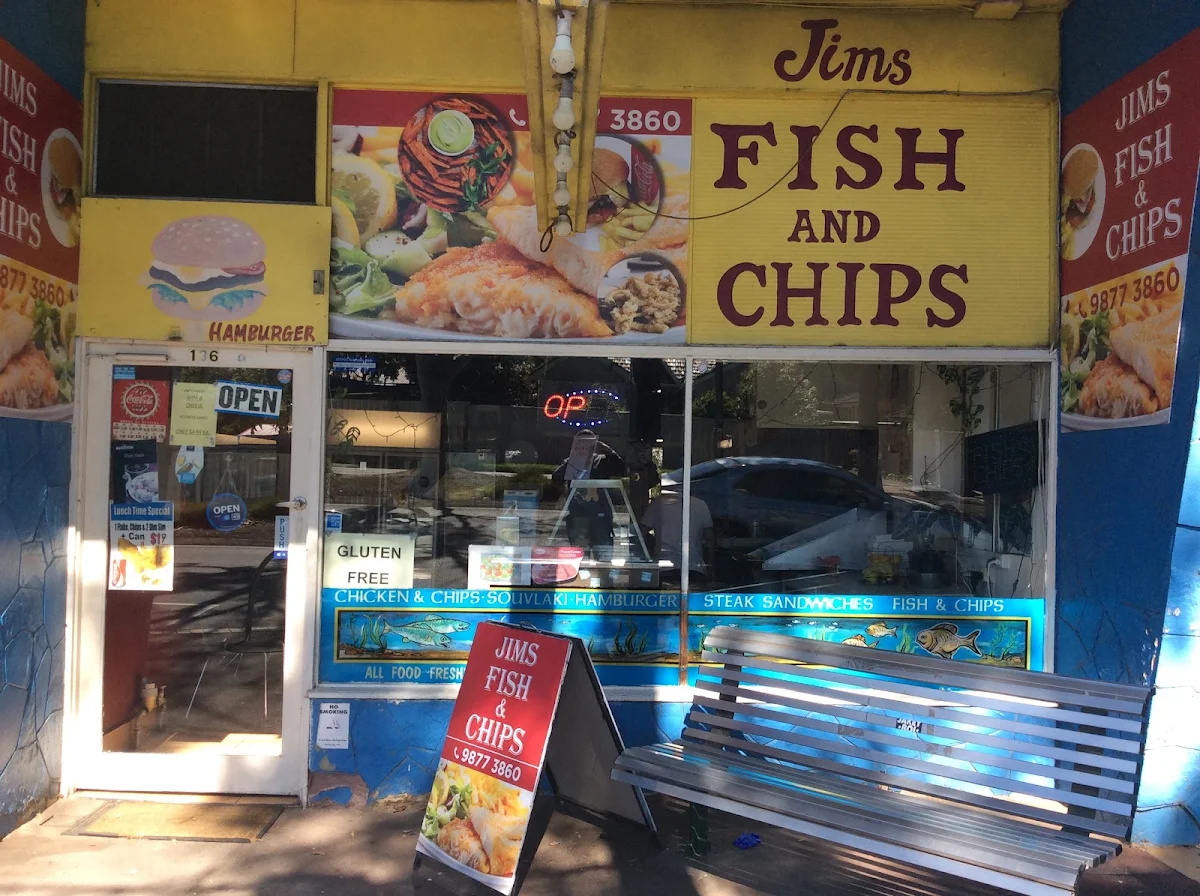 Menu, Jim's Fish & Chips