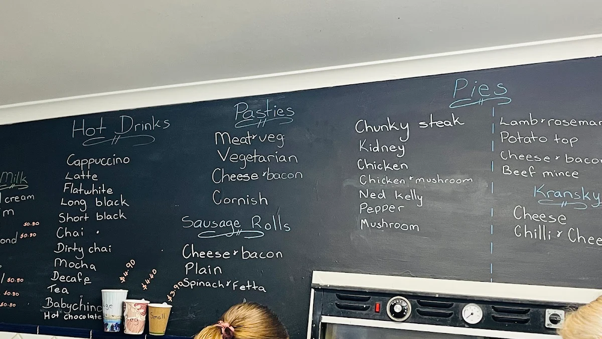 Menu, Goolwa Bakery est 1914