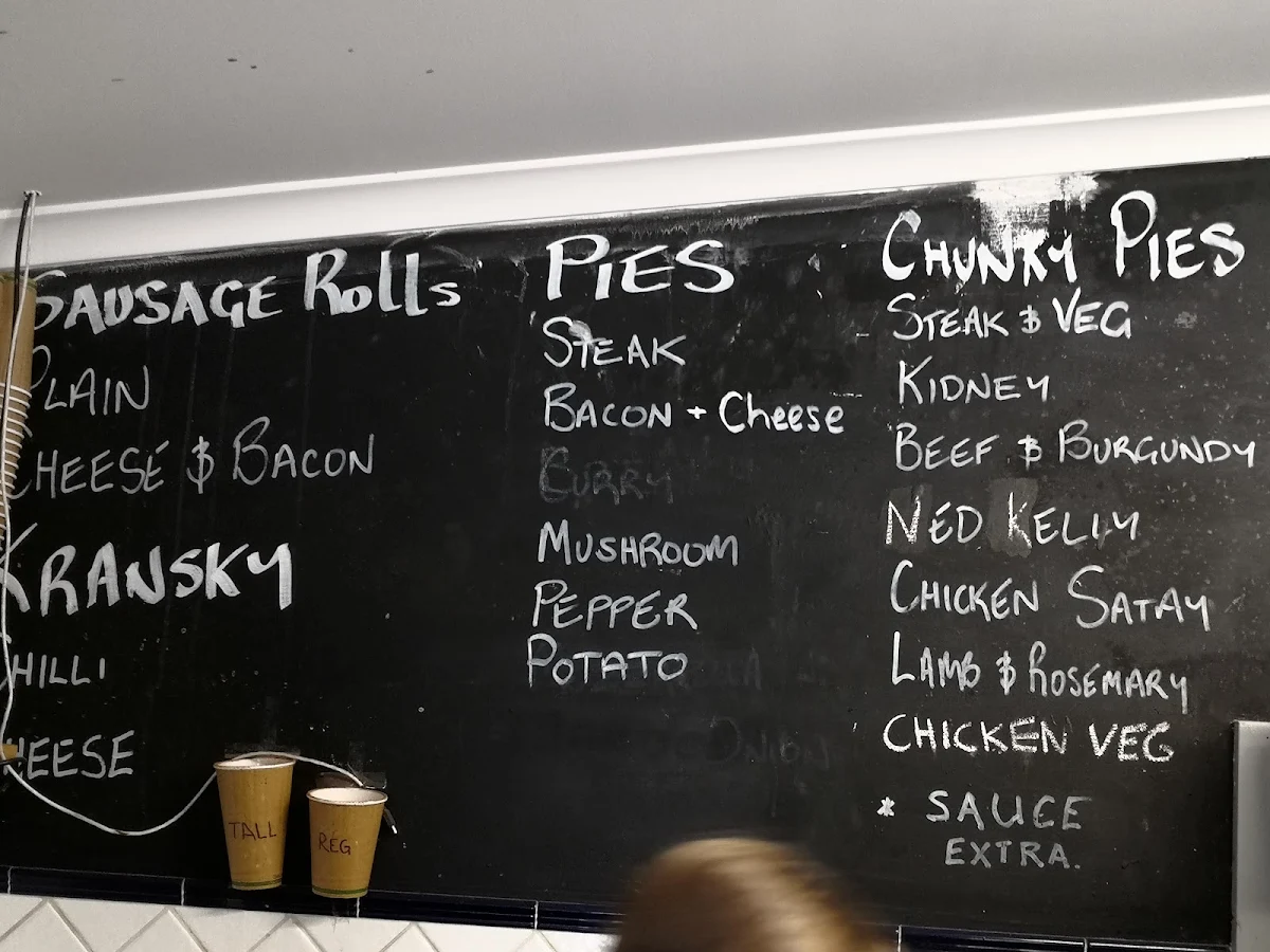 Menu, Goolwa Bakery est 1914