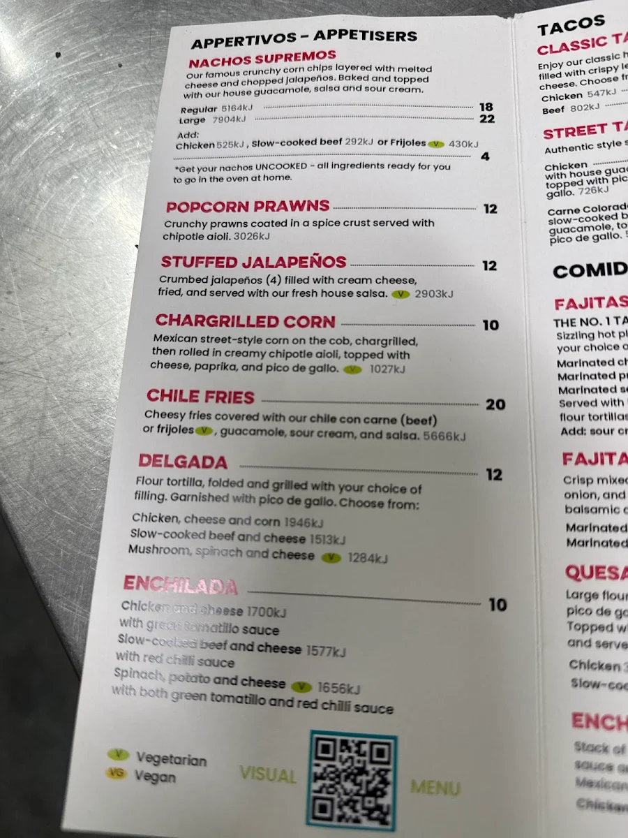 Menu, Taco Bill - Sunbury