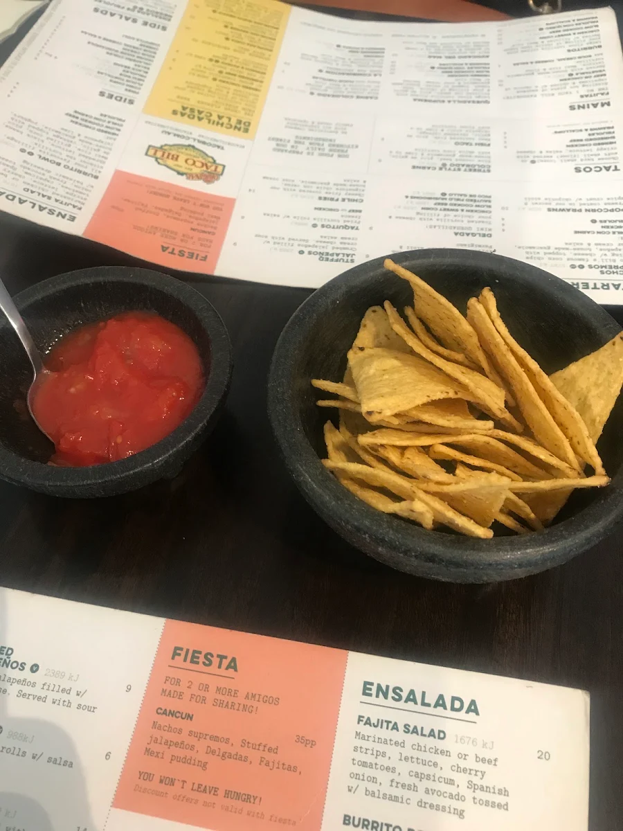 Menu, Taco Bill - Sunbury