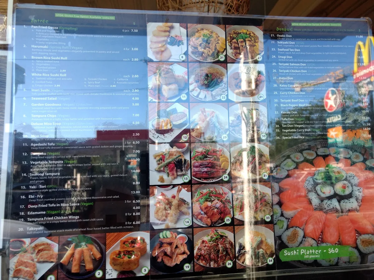 Menu, Tempura Japanese Cafe