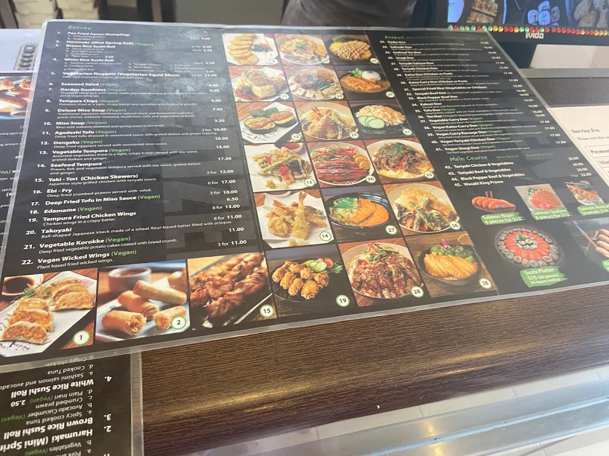 Menu, Tempura Japanese Cafe