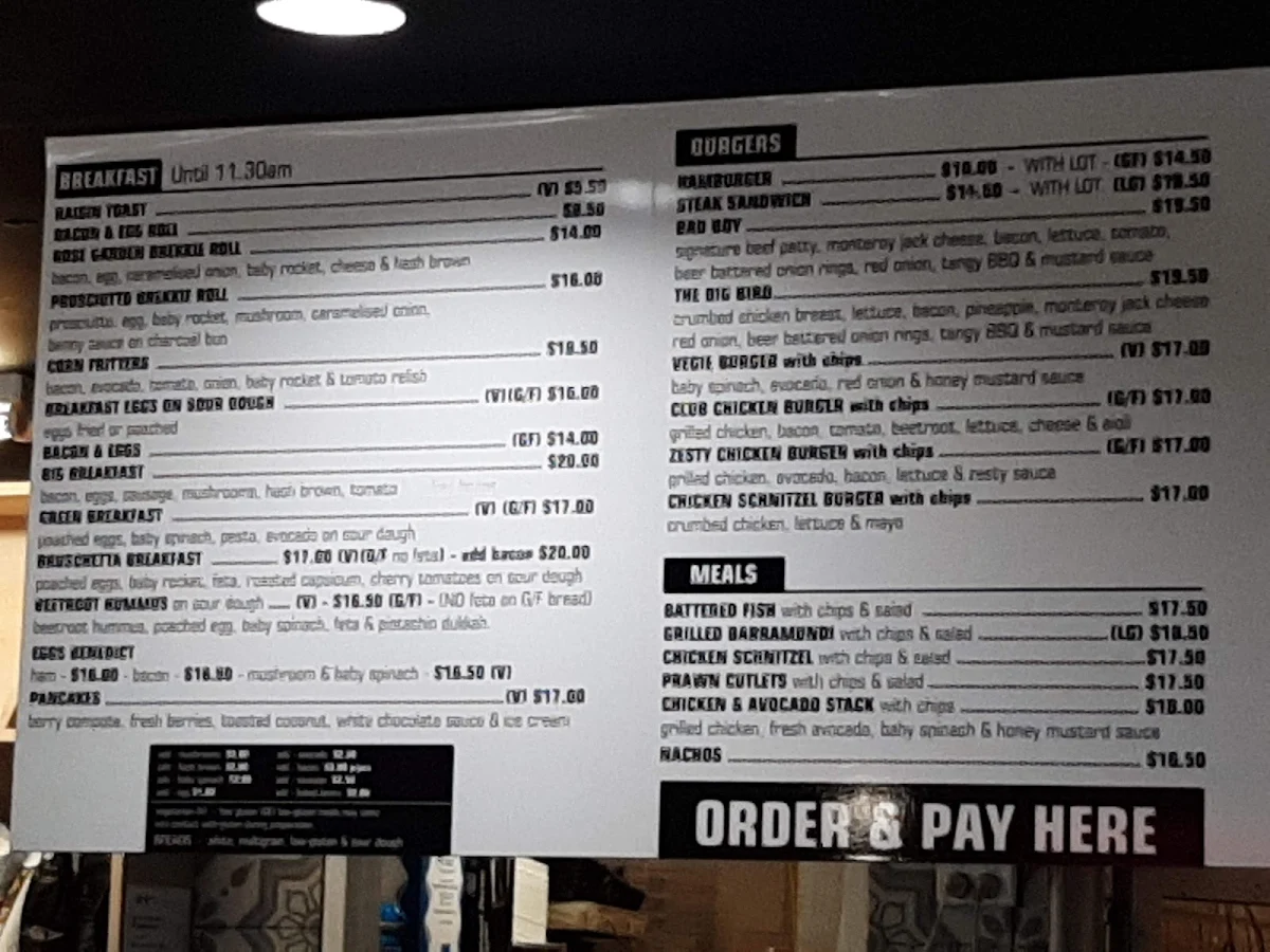 Menu, Rose Garden Coffee Place
